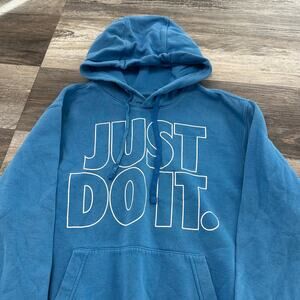 Nike Sportswear Just Do It Spellout Slogan Blue Men S Pullover Hoodie Athleisure
